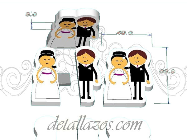 Memorias USB para bodas con forma de novios